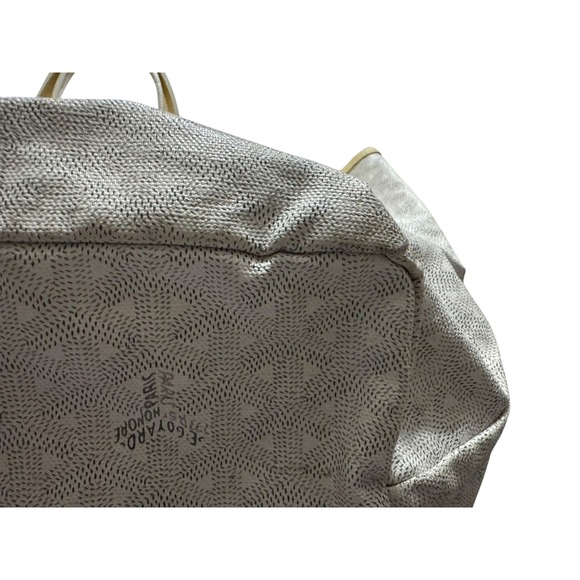 Goyard St Louis Tote Bag PM White Canvas Leather Trim - Picture 3 of 8